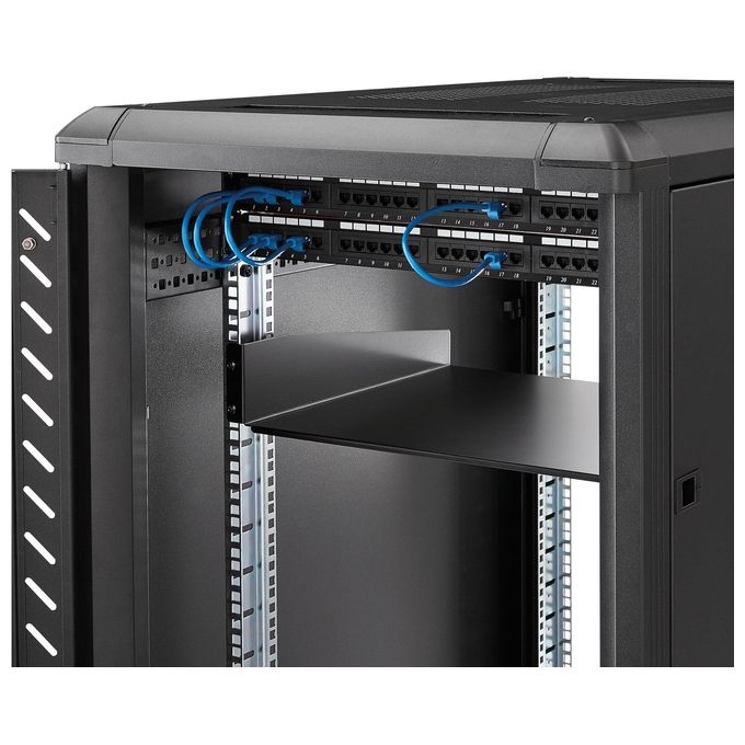 StarTech Ripiano universale standard per armadio server a rack di colore nero