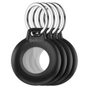 Belkin MSC015BTBK Supporto per AirTag Impermeabile con Portachiavi 4 Pezzi Materiale in Plastica Riciclabile Resistente a Urto e Graffi colore Nero