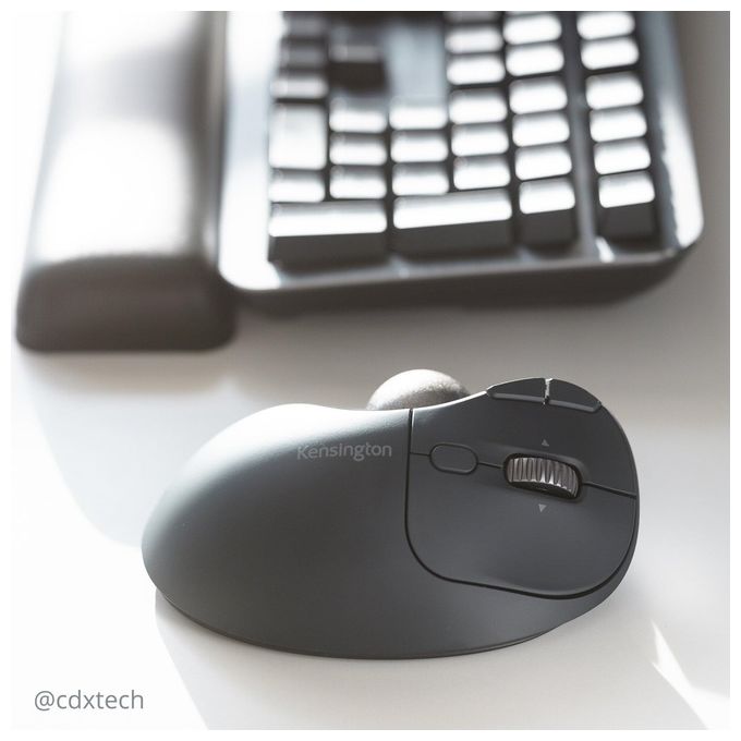 Kensington K72196WW Pro Fit Ergo TB550 Trackball Wireless Bluetooth Ricaricabile 4D Scrolling Batteria Integrata colore Nero