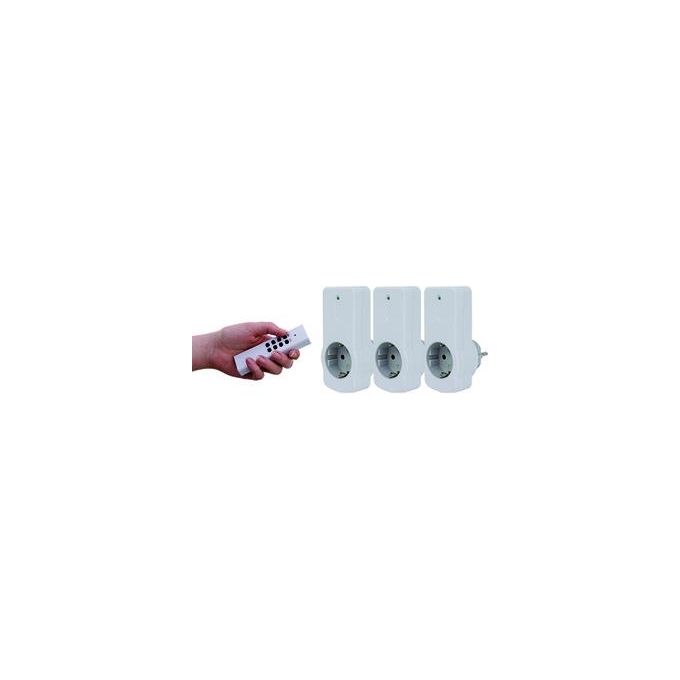REV 00834514 Kit Prese Radio con Telecomando 3 Prese 1000 W 433 MHz Plug and Play colore Bianco