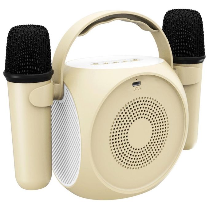 Celly PARTYMIC2WH Microfono Wireless con Speaker Integrato 6 W 2 Microfoni Bluetooth 10 m Luci RGB colore Bianco