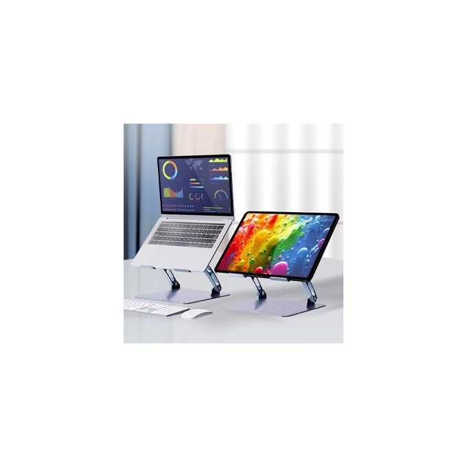 Atlantis P022-LS01-AP Supporto per Computer Portatile in Alluminio con Altezza Regolabile da 0 a 9 cm e Inclinazione da 0° a 90° colore Argento