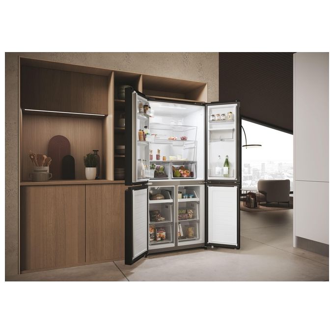 Haier HCR3818EWPT Cube 83 Frigorifero Americano Side by Side 463 L 181,5 cm Classe E 35 dB Total No Frost Dispenser Acqua colore Antracite