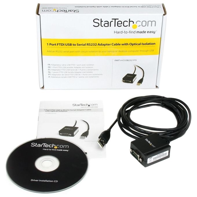 StarTech Cavo adattatore USB FTDI RS-232 a seriale 1 porta, isolamento ottico