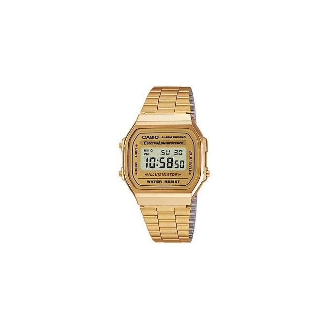 Casio orologio digitale vintage a168wg9ef oro acciaio inox unisex