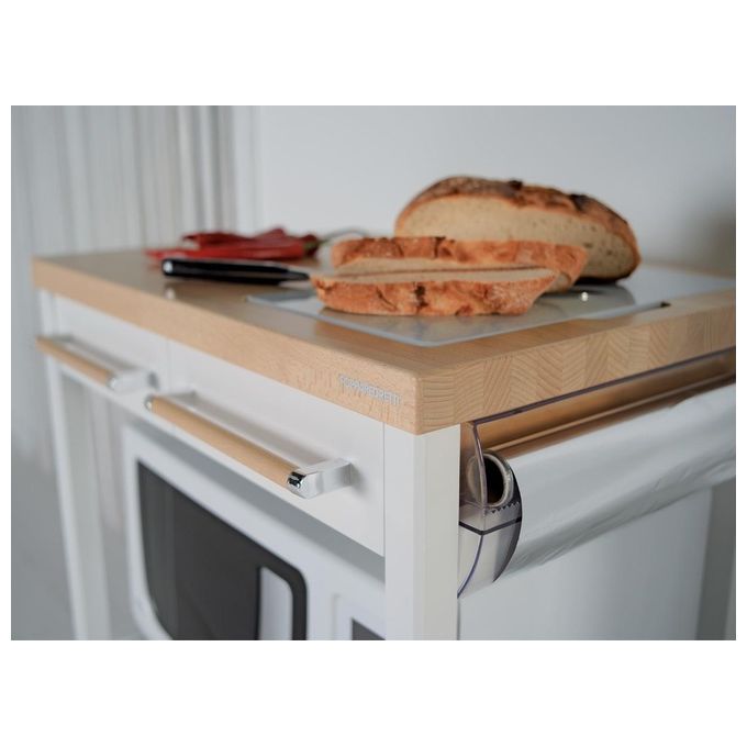 Foppapedretti Benchef Naturale Carrello Porta microonde tagliere
