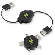 Retrak Cavo Usb Con Multi Adattatore Intercambiabile Retrattile
