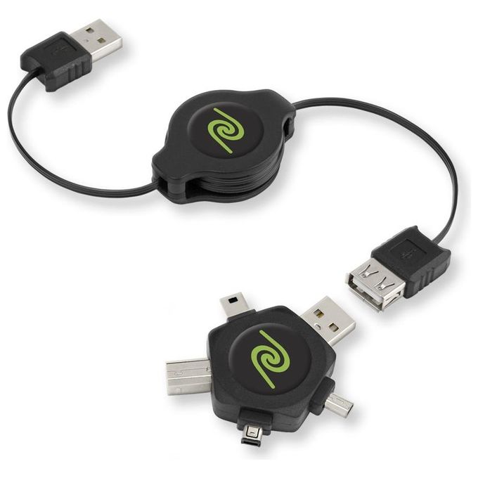 Retrak Cavo Usb Con Multi Adattatore Intercambiabile Retrattile