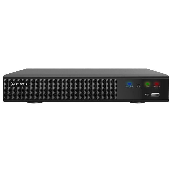 ATLANTIS A11-NVR0904P-AK NVR 9 Canali 4 PoE 8MP 25FPS Switch PoE 45W HDMI 4K VGA Supporto PTZ