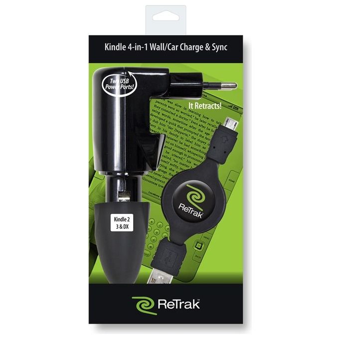 Retrak Caricabatterie Micro Usb Combo Auto-casa Retrattile