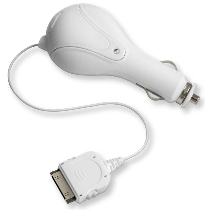 Retrak Caricatore iPad Iphone a Auto Retrattile Bianco