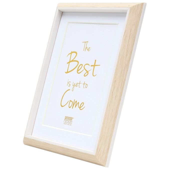 Deknudt Resin Cornice Portafoto 20x30cm Nature-Bianco con Passepartout