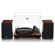 Lenco LS-600WA Giradischi a cinghia Bluetooth 5.0 amplificato 2x30W con altoparlanti colore Noce