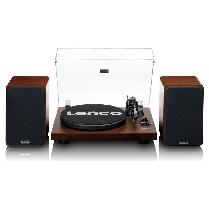 Lenco LS-600WA Giradischi a cinghia Bluetooth 5.0 amplificato 2x30W con altoparlanti colore Noce