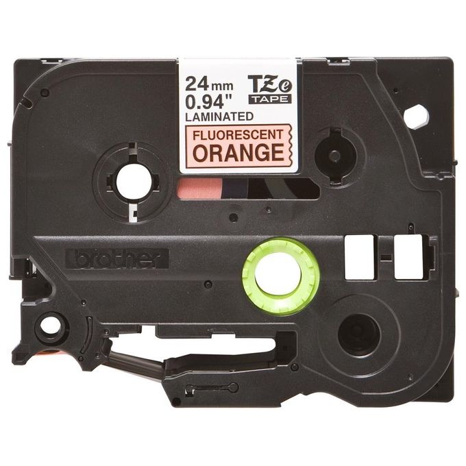 Brother cass 24mm nera Arancio fluo 5m
