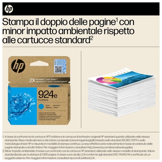 HP 4K0U7NE 924e EvoMore Cartuccia di Inchiostro Originale XL 800 pagine colore Ciano