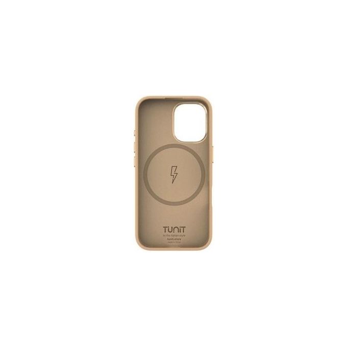 Tunit Clear Cover per iPhone 16 Soft Touch in Silicone con MagSafe Beige