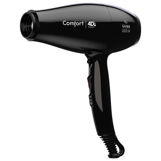Ga.ma GH0532 Comfort 4D Therapy Asciugacapelli 2200W Ozone Ion Plus Tormalina 2 Velocita' 3 Temperature Diffusore colore Nero