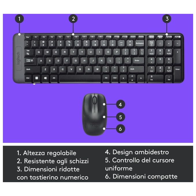 Logitech Wireless Desktop Mk220 Italian Layout