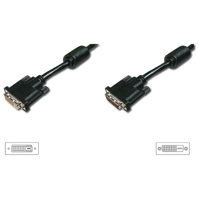 Digitus AK-320200-030-S Cavo DVI 3mt DVI-D Nero