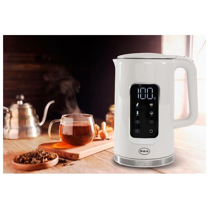 RGV 111420 Bollitore Elettrico Touch 1.7 L 2200 W Display LED Temperatura Regolabile 40-100°C colore Nero