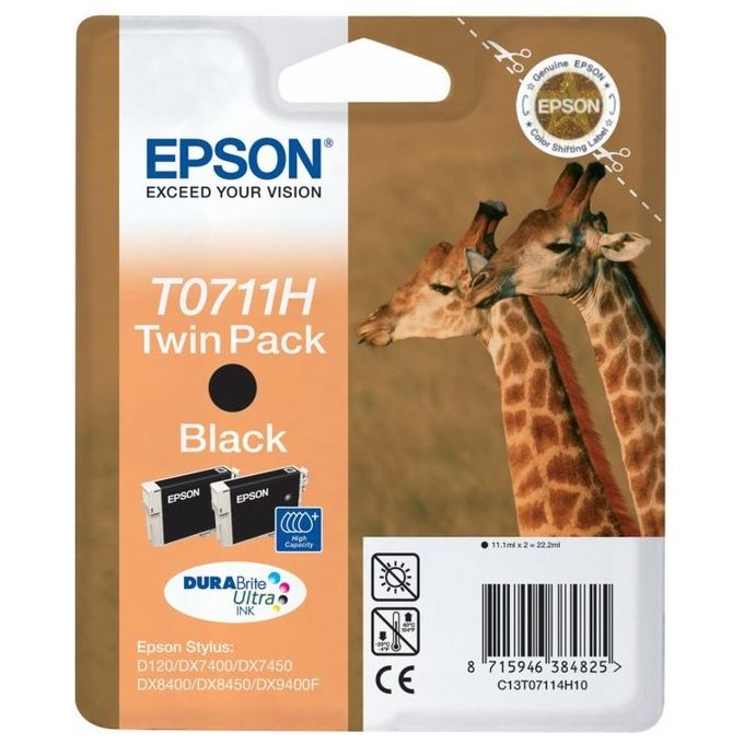 Epson twinpack n.2 cartucce nero durabrite alta capacit