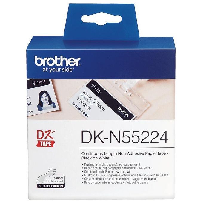 Brother Nastro Non Adesivo Nero Bianco 54mm X 3048m