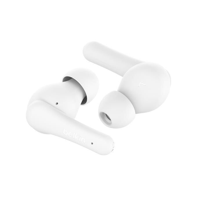 Belkin AUC012BTWH SoundForm Rhythm Auricolari True Wireless Bluetooth 5.3 Multipoint 8 ore autonomia + custodia ricarica USB-C colore Bianco