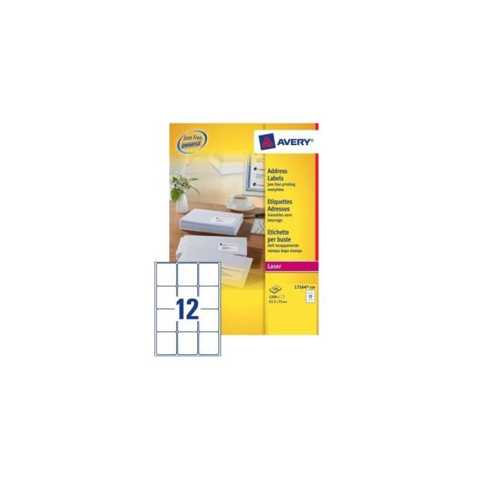 Avery Etichette Laser 63 5x 72 Singolo