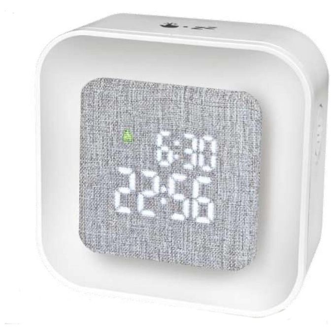 Lowell Jd-9534 Sveglia Digitale Led Bianchi Display Ricoperto in Tessuto Bianca