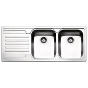 Apell VE1162ILBC Serie Venezia Lavello Inox spazzolato da Incasso Gocciolatoio a Sinistra 2 Vasche 116x50cm