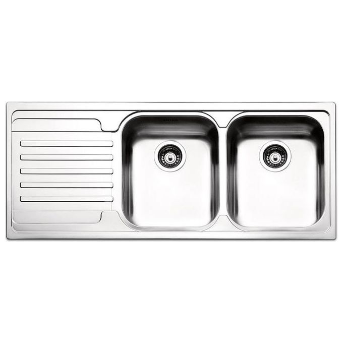 Apell VE1162ILBC Serie Venezia Lavello Inox spazzolato da Incasso Gocciolatoio a Sinistra 2 Vasche 116x50cm