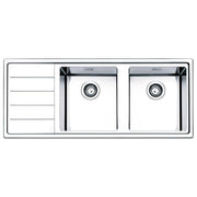 Apell LNP1162ILBC Serie Linear Plus Lavello Acciaio Spazzolato da Incasso Gocciolatoio a Sinistra 2 vasche 116x50cm