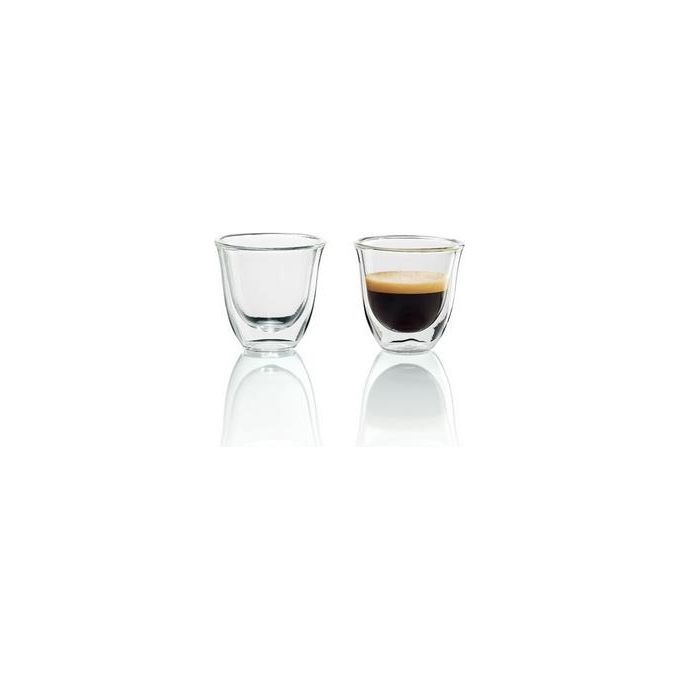 De'Longhi DLSC310 Bicchieri Espresso Doppia Parete Termica Vetro Borosilicato Soffiato a Mano 90 ml 2 pz colore Trasparente
