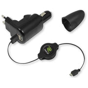 Retrak Caricabatterie Micro Usb Combo Auto-casa Retrattile