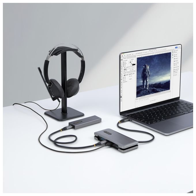 StarTech.com HB31CM1A3CB Hub USB-C a 4 Porte 1x USB-A 3x USB-C USB 3.2 Gen 2 10 Gbps Cavo Integrato 25 cm colore Grigio