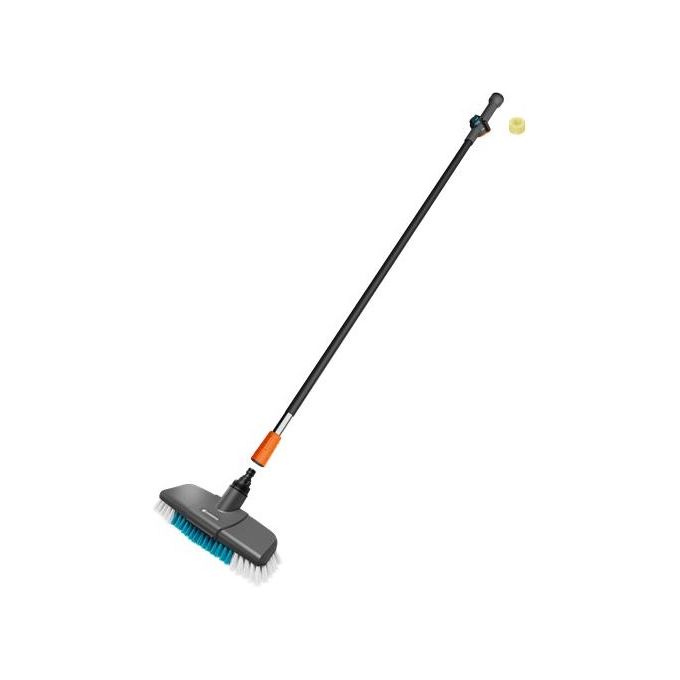 Gardena 18826-20 Set di Pulizia con Manico 90 cm e Idrospazzola Soft per Superfici Delicate con Anelli Detergenti colore Nero