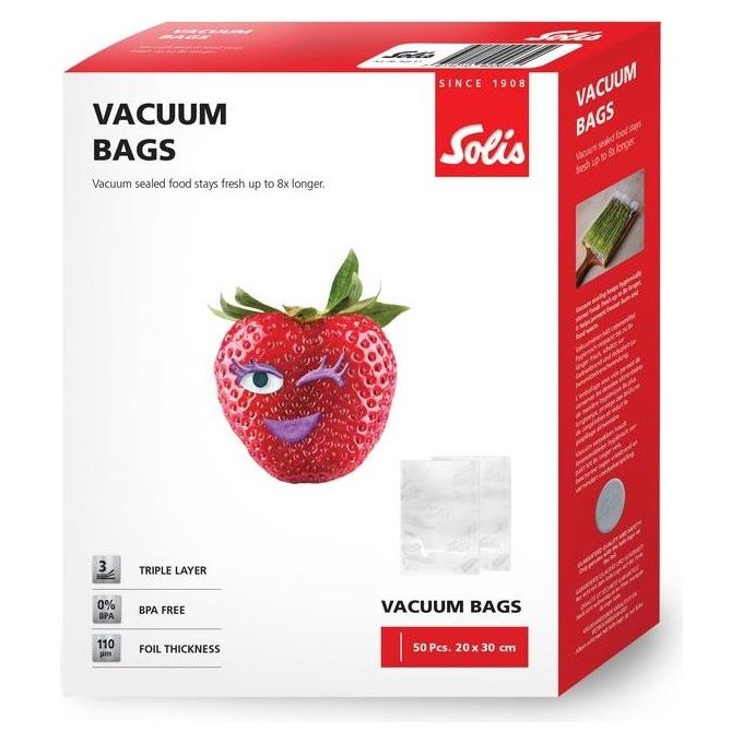 Solis Vac Bags 20x30cm 50 Sacchetti per Sottovuoto