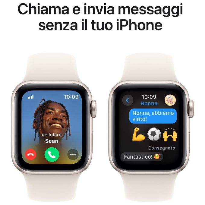 Apple MXGK3QL-A Apple Watch SE Smartwatch GPS + Cellular 40mm Cassa in Alluminio Display OLED 324 x 394 Pixel Memoria 32 GB colore Beige