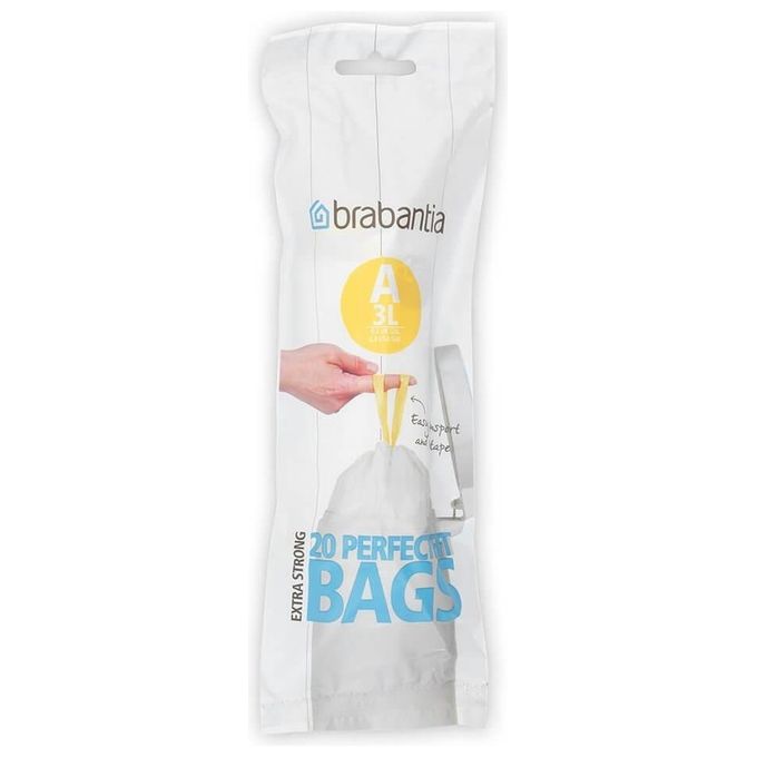Brabantia PerfectFit Sacchetti Spazzatura Tipo A 3 Litri 20 Pezzi