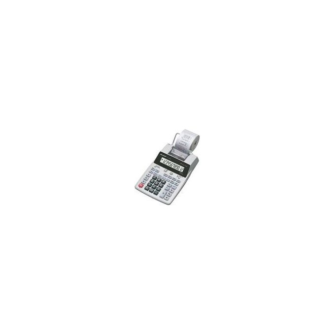 Sharp EL1750V Calcolatrice Scrivente da Tavolo Display LCD 12 cifre Doppia Alimentazione Stampa Nero Rosso colore Grigio