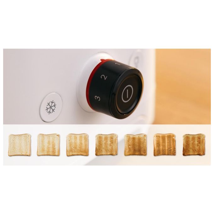 Bosch TAT3M121 MyMoment Tostapane 4 Fette 950 W con Controllo Doratura Regolabile Funzione Scongelamento e Mantieni Caldo colore Bianco