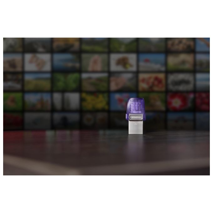Kingston Technology DataTraveler microDuo 3C Chiavetta USB 256Gb Acciaio Inossidabile-Porpora