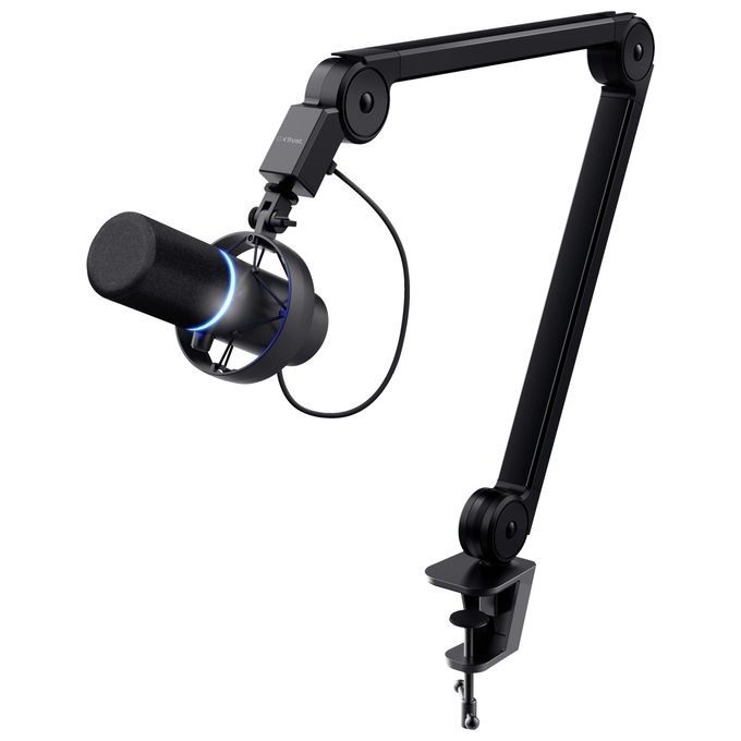 Trust 24354 GXT 255+ Onyx Microfono USB a Condensatore Cardioide con Braccio per PC Streaming Podcast Gaming colore Nero