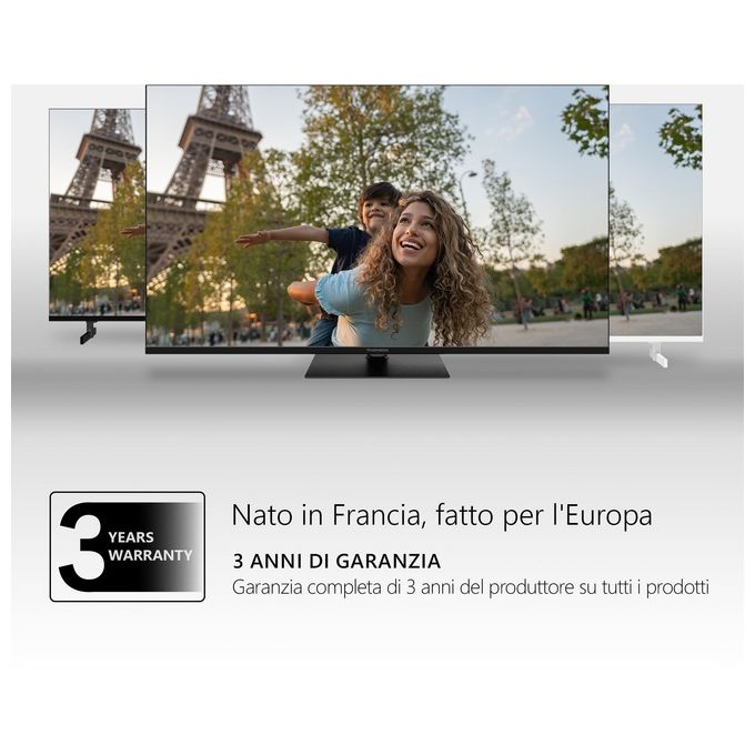 Thomson 32HA4M44 Go TV Portatile Smart TV 32'' HD Android TV DVB-T2 Batteria 4h Dolby Audio 16W colore Bianco