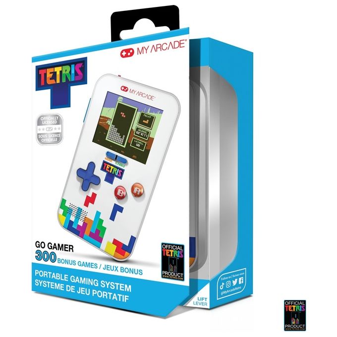 My Arcade DGUNL-7029 Tetris Go Gamer Console Portatile con Schermo 2.5 Pollici 301 Giochi Inclusi Alimentazione USB-C e Batterie AAA Colore Multicolore