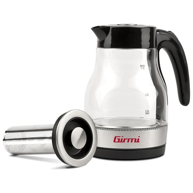 Girmi BL5100 Bollitore e Tisaniera 1,7 L 2200 W Filtro in Acciaio Inox Rotazione 360° Avvolgicavo nella Base colore Nero