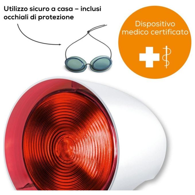 Beurer IL21 Lampada a Raggi Infrarossi 150W 5 Posizioni Dispositivo Medico colore Bianco
