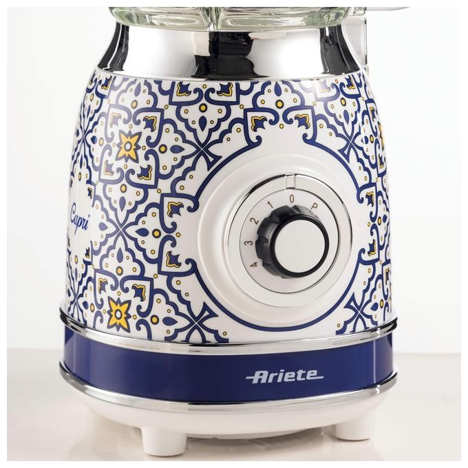 Ariete 00C05830CAR0 Capri Frullatore da tavolo 1,5 L 4 Lame Acciaio Inox 4 Velocita' Pulse 1000 W colore Bianco Azzurro