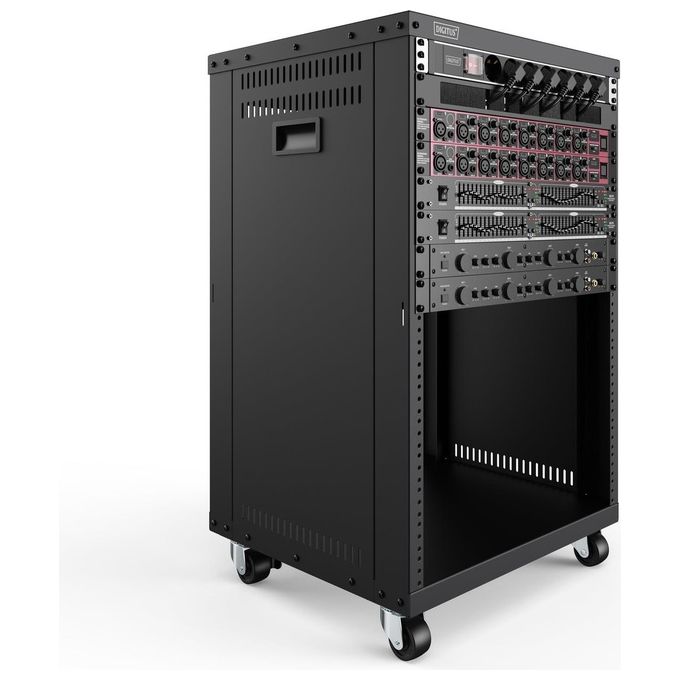 Digitus DN-48001 Rack 19 pollici Indipendente 16U 136 Kg con Rotelle e Pannelli Laterali colore Nero